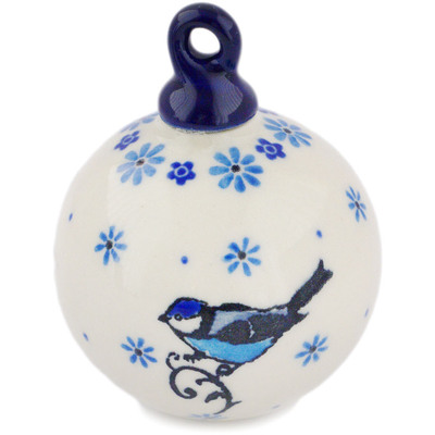 Polish Pottery Christmas Ball Ornament 3&quot;