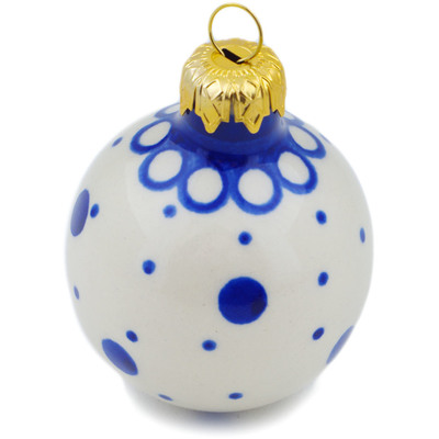 Polish Pottery Christmas Ball Ornament 3&quot;
