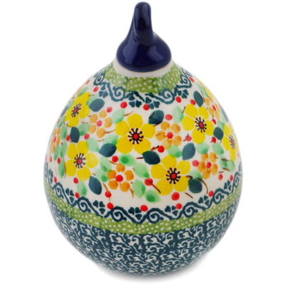 Polish Pottery Christmas Ball Ornament 3&quot; Happy Thoughts UNIKAT