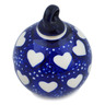 Polish Pottery Christmas Ball Ornament 3" Heart's Full Of Love