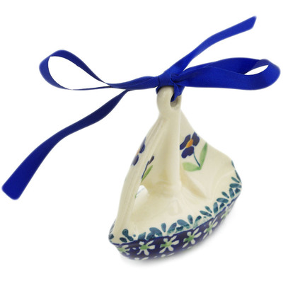Polish Pottery Christmas Ball Ornament 3&quot; Mariposa Lily