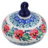 Polish Pottery Christmas Ball Ornament 3&quot; Red Pansy