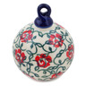 Polish Pottery Christmas Ball Ornament 3&quot; Rose Vines UNIKAT