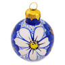 Polish Pottery Christmas Ball Ornament 3&quot; Sapphire Bunch UNIKAT