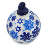 Polish Pottery Christmas Ball Ornament 3" Snowdrift