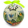 Polish Pottery Christmas Ball Ornament 3&quot; Spring Splendor UNIKAT