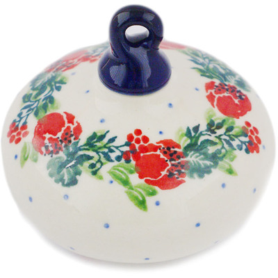 Polish Pottery Christmas Ball Ornament 3&quot; Springtime Wreath