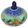 Polish Pottery Christmas Ball Ornament 3&quot; Tulip Wreath UNIKAT
