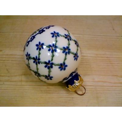 Polish Pottery Christmas Ball Ornament 3&quot; UNIKAT