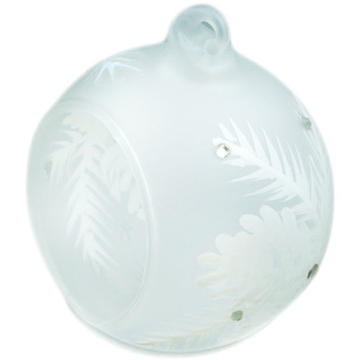 Glass Christmas Ball Ornament 3&quot; White Zirconia