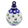 Polish Pottery Christmas Ball Ornament 4&quot; Bleeding Heart Peacock
