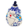 Polish Pottery Christmas Ball Ornament 4&quot; Blue Chain UNIKAT