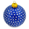Polish Pottery Christmas Ball Ornament 4&quot; Blue Heaven