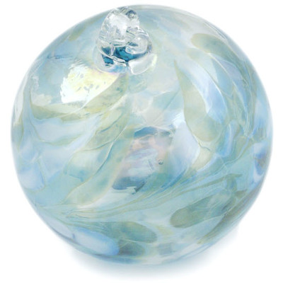 Glass Christmas Ball Ornament 4&quot; Blue Mist