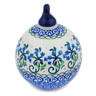 Polish Pottery Christmas Ball Ornament 4&quot; Forget Me Not Circle UNIKAT