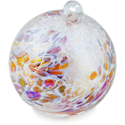 Glass Christmas Ball Ornament 4&quot; Frosty Pink