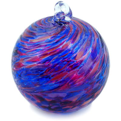 Glass Christmas Ball Ornament 4&quot; Frosty Purple