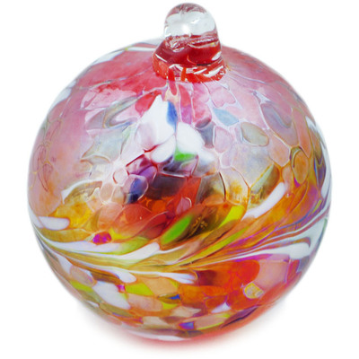 Glass Christmas Ball Ornament 4&quot; Frosty Red