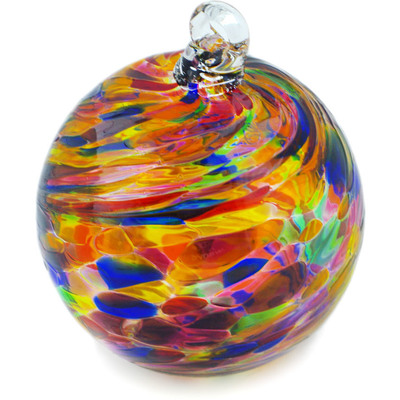 Glass Christmas Ball Ornament 4&quot; Frosty Ruby Rose