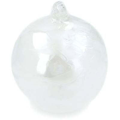 Glass Christmas Ball Ornament 4&quot; Frosty White