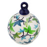 Polish Pottery Christmas Ball Ornament 4&quot; Full Forest UNIKAT