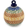 Polish Pottery Christmas Ball Ornament 4&quot; Grecian Sea