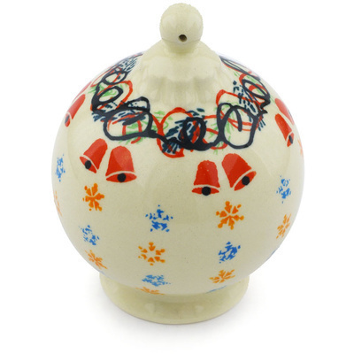 Polish Pottery Christmas Ball Ornament 4&quot;
