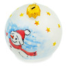 Polish Pottery Christmas Ball Ornament 4&quot; Happy Snowman UNIKAT