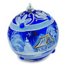 Polish Pottery Christmas Ball Ornament 4&quot; Home In Winter