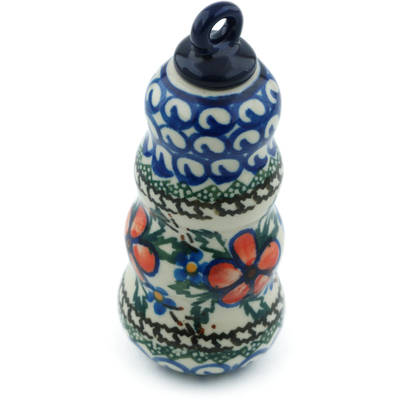 Polish Pottery Christmas Ball Ornament 4&quot; Lancaster Rose