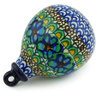 Polish Pottery Christmas Ball Ornament 4&quot; Mardi Gras UNIKAT