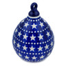 Polish Pottery Christmas Ball Ornament 4&quot; Midnight Stars