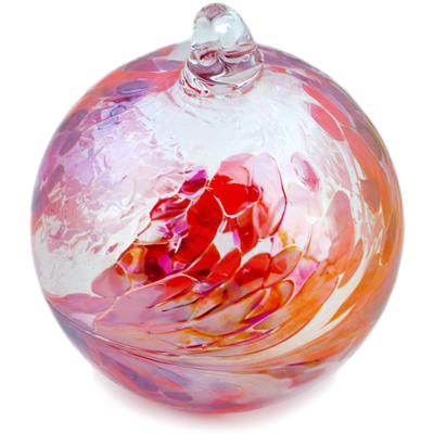 Glass Christmas Ball Ornament 4&quot; Orange