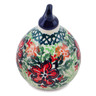 Polish Pottery Christmas Ball Ornament 4&quot; Painting In The Garden UNIKAT