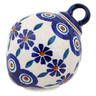 Polish Pottery Christmas Ball Ornament 4&quot; Peacock