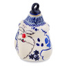 Polish Pottery Christmas Ball Ornament 4&quot; Periwinkle Sweetness UNIKAT
