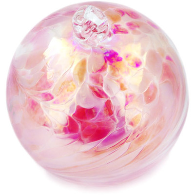 Glass Christmas Ball Ornament 4&quot; Pink Mist