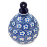Polish Pottery Christmas Ball Ornament 4&quot; Popping Blues UNIKAT