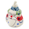 Polish Pottery Christmas Ball Ornament 4&quot; Red Blossom