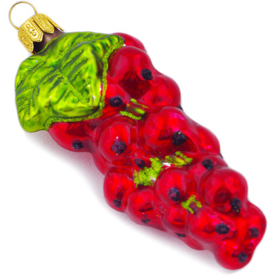 Glass Christmas Ball Ornament 4&quot; Red Grapes