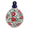 Polish Pottery Christmas Ball Ornament 4&quot; Rose Vines UNIKAT