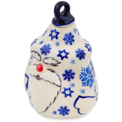 Polish Pottery Christmas Ball Ornament 4&quot; Snowdrift