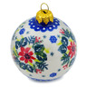 Polish Pottery Christmas Ball Ornament 4&quot; Snowflake Glory