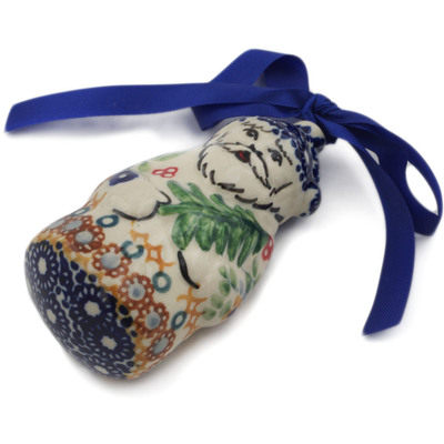 Polish Pottery Christmas Ball Ornament 4&quot; Summer Bouquet UNIKAT