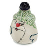 Polish Pottery Christmas Ball Ornament 4&quot; Three Lillies UNIKAT