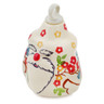 Polish Pottery Christmas Ball Ornament 4&quot; Tropical Bloomscape