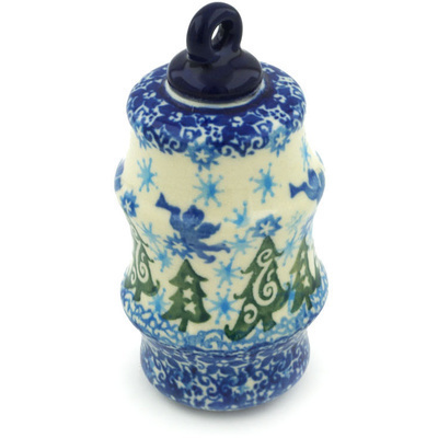 Polish Pottery Christmas Ball Ornament 4&quot; Winter Story