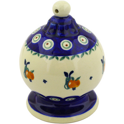 Polish Pottery Christmas Ball Ornament 5&quot; Apple Pears