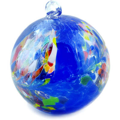 Glass Christmas Ball Ornament 5&quot; Blue