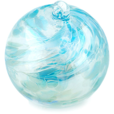 Glass Christmas Ball Ornament 5&quot; Blue Mist